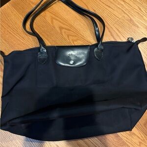 All Black Longchamp Le Pliage Size Large